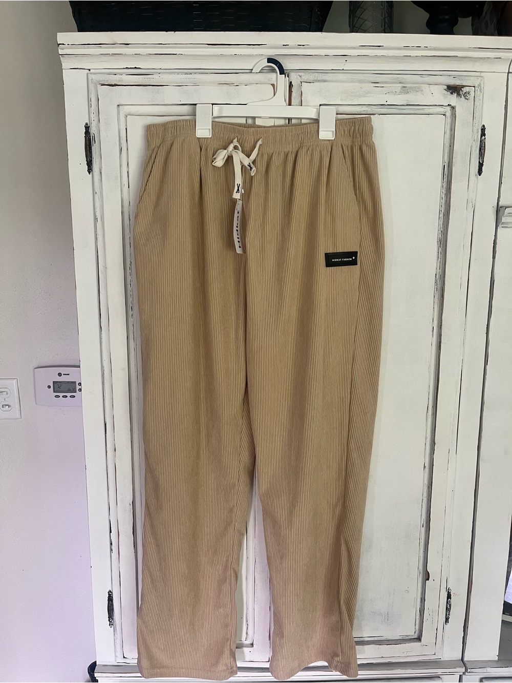 Men's Tan Corduroy Drawstring Pants